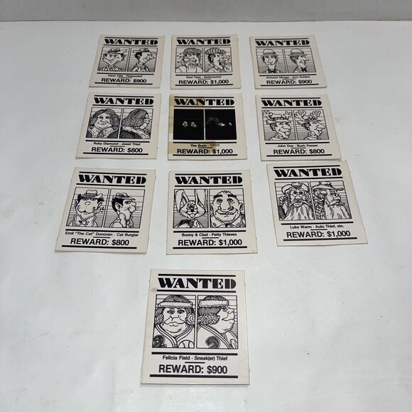 1979 Stop Thief Replacement Part Wanted Cards For Electronic Cops and Robbers - Picture 1 of 7